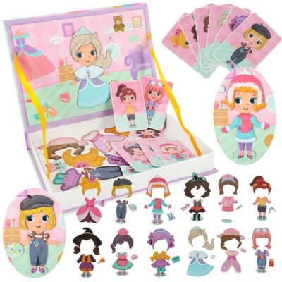 Ukladanka-puzzle-magnetyczne-ubierz-lalke-51el-141417 Magnetinė dėlionė "Dress up" lėlė 51el.
