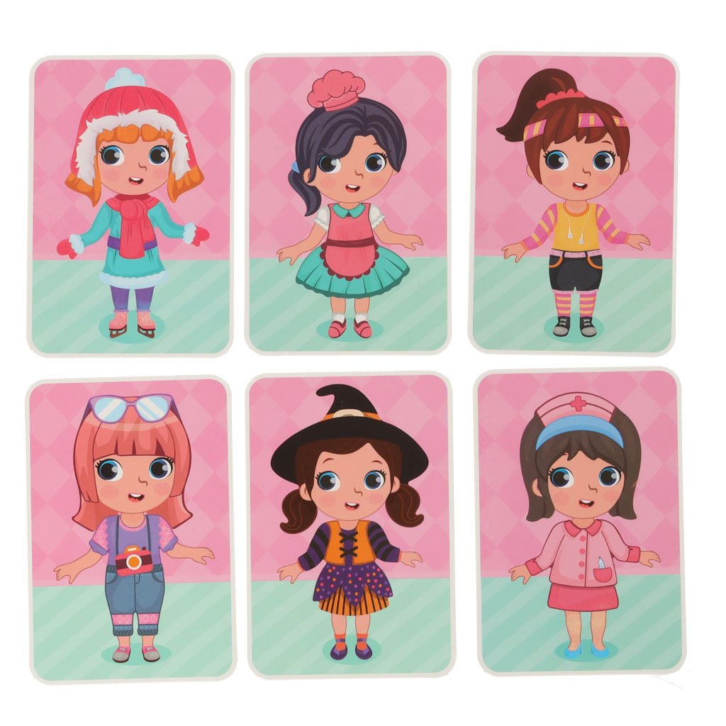 Ukladanka-puzzle-magnetyczne-ubierz-lalke-51el-146182 Magnetinė dėlionė "Dress up" lėlė 51el.