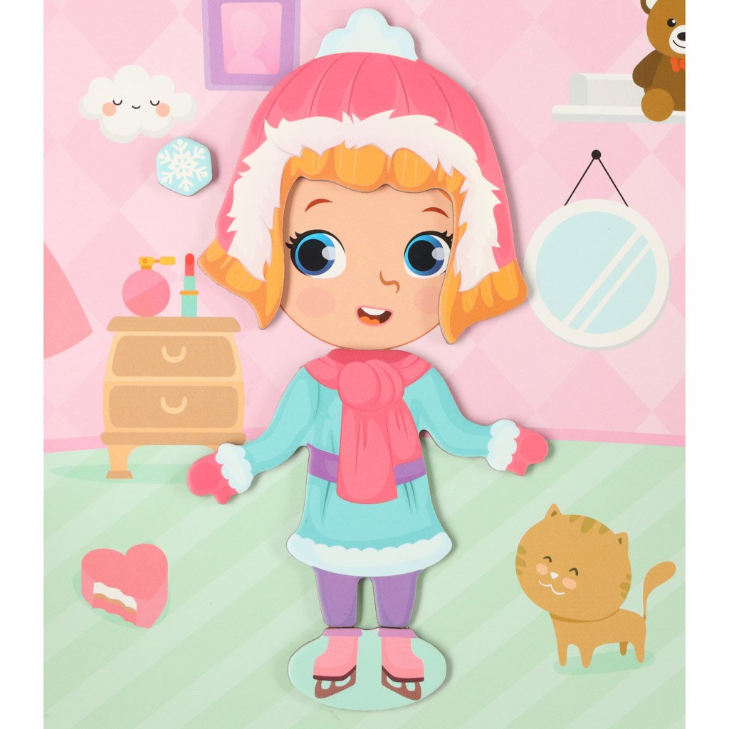 Ukladanka-puzzle-magnetyczne-ubierz-lalke-51el-146183 Magnetinė dėlionė "Dress up" lėlė 51el.