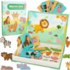 Ukladanka-puzzle-magnetyczne-zwierzeta-safari-47el-141416 Magnetinė dėlionė safario gyvūnai 47el.