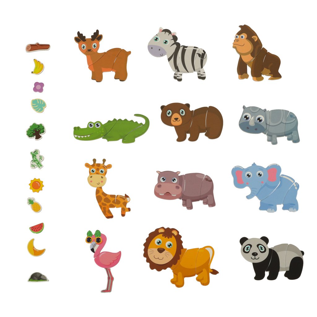Ukladanka-puzzle-magnetyczne-zwierzeta-safari-47el-146175 Magnetinė dėlionė safario gyvūnai 47el.