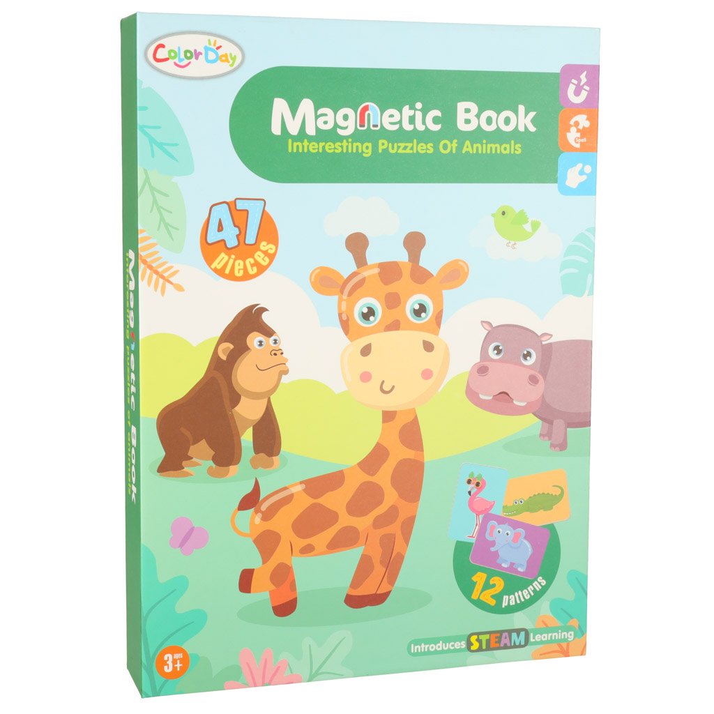 Ukladanka-puzzle-magnetyczne-zwierzeta-safari-47el-146177 Magnetinė dėlionė safario gyvūnai 47el.