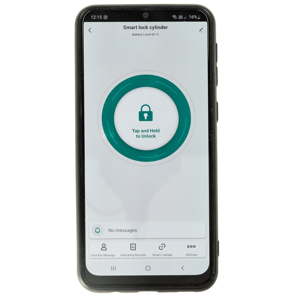 Zamek-elektroniczny-wkladka-do-drzwi-na-kod-odcisk-palca-bluetooth-153936 Durų spynos pirštų atspaudų cilindras juodas