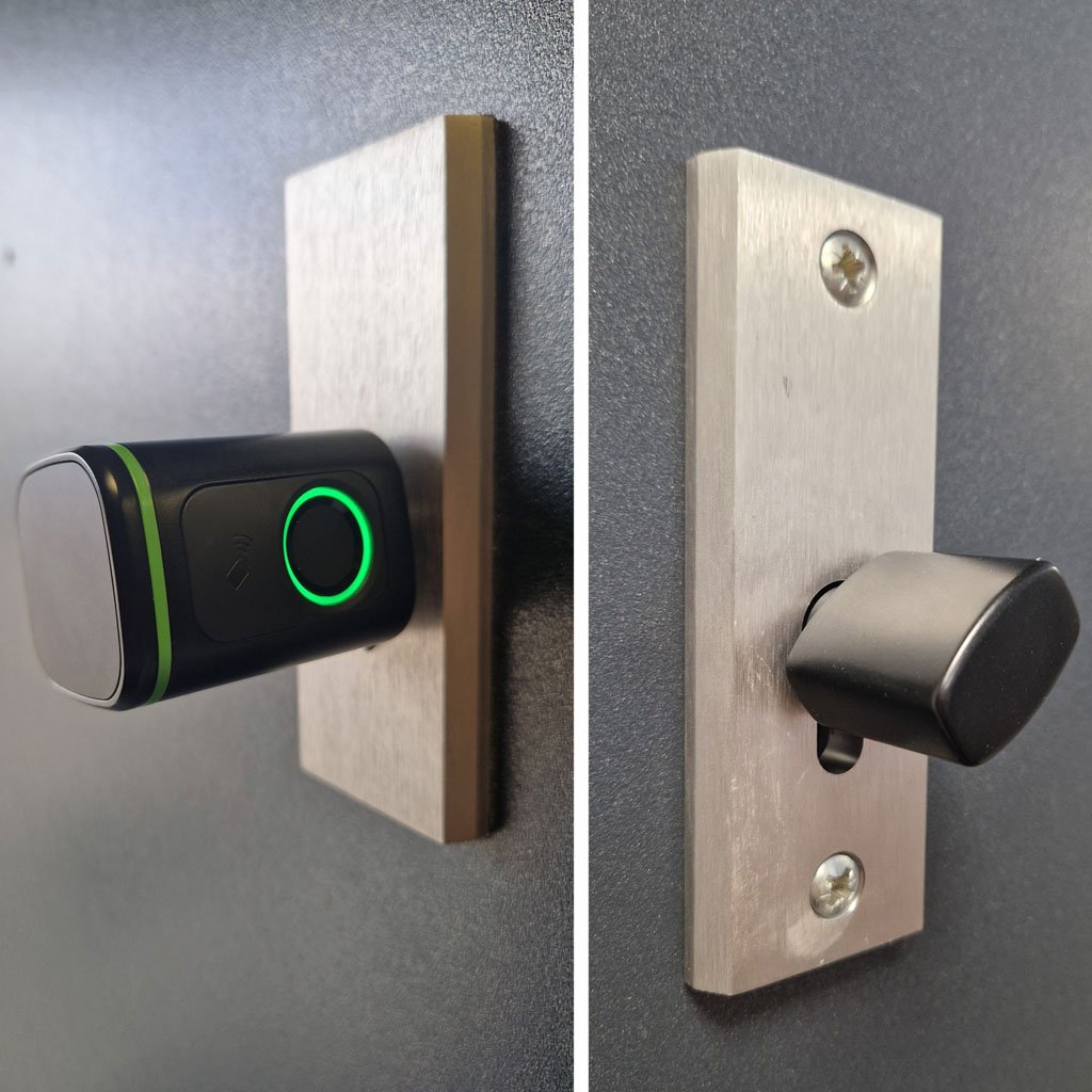 Zamek-elektroniczny-wkladka-do-drzwi-na-kod-odcisk-palca-bluetooth-153999 Durų spynos pirštų atspaudų cilindras juodas
