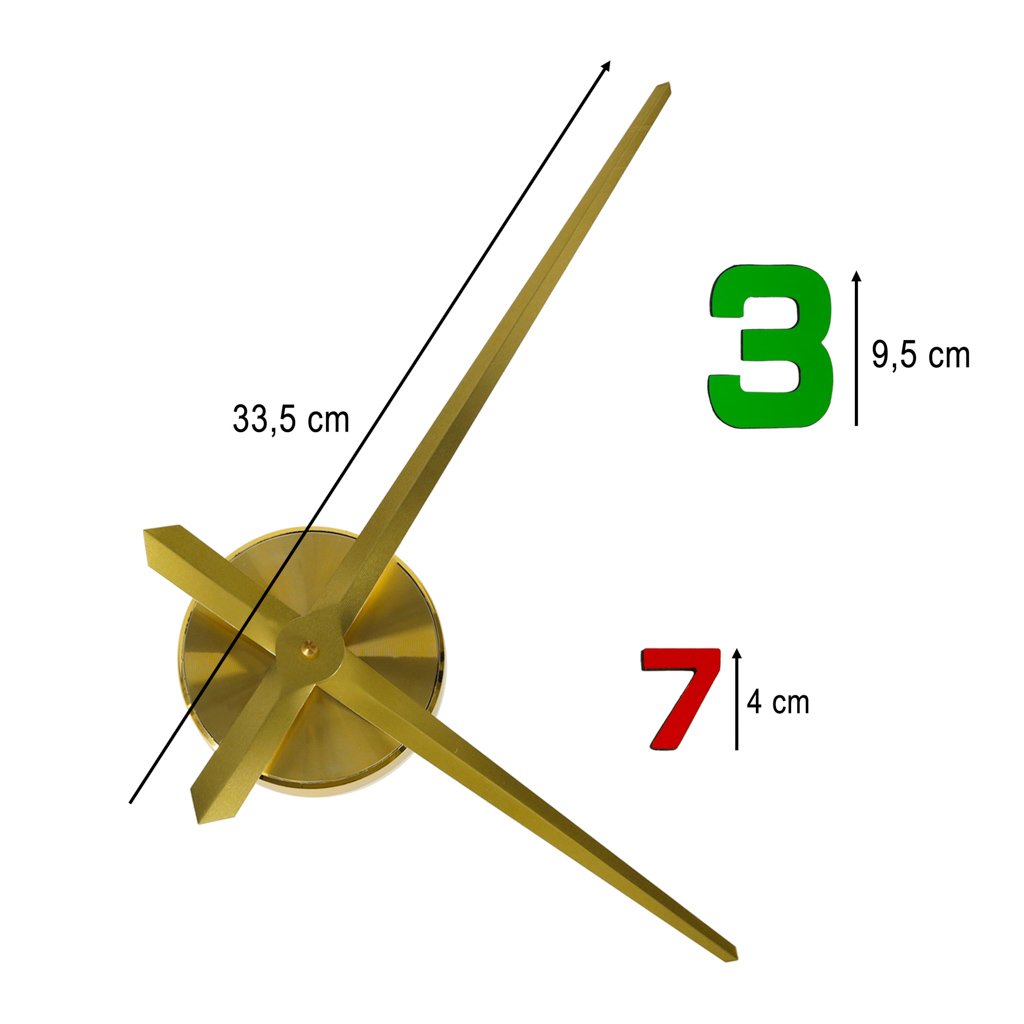 Zegar-scienny-naklejany-12-cyfr-80-90-cm-zolte-wskazowki-kolorowy-157401 Pasidaryk pats lipdukas sieninis laikrodis reguliuojamas 80-90 cm aukso spalvos 12 skaitmenų