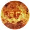 Zegar-scienny-planeta-mars-z-wyswietlaczem-LED-32-cm-pomaranczowy-157516 Planetos Marsas sieninis laikrodis su LED ekranu 32 cm oranžinis
