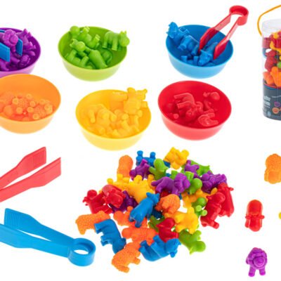 Gyvūnų safaris mokomasis mokymasis skaičiuoti montessori 36el.