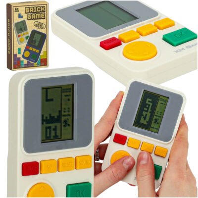 Gra-elektroniczna-zrecznosciowa-konsola-przenosna-biala-163475 Elektroninių arkadinių žaidimų nešiojamoji konsolė balta