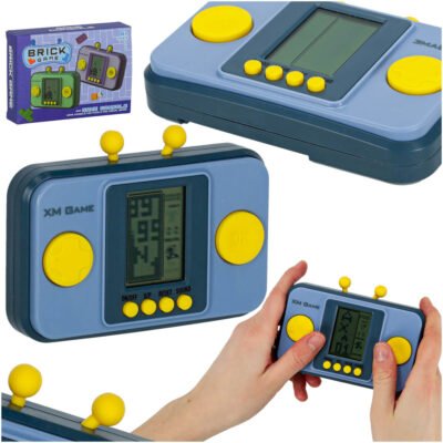 Gra-elektroniczna-zrecznosciowa-konsola-przenosna-szara-163489 Elektroninių arkadinių žaidimų nešiojamoji konsolė pilka