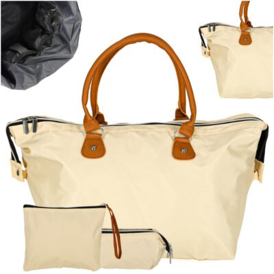 Pram-bag-for-mum-set-beige-162969 Moteriškas daugiafunkcinis vežimėlio krepšys mamai, skirtas kelionėms, smėlio spalvos
