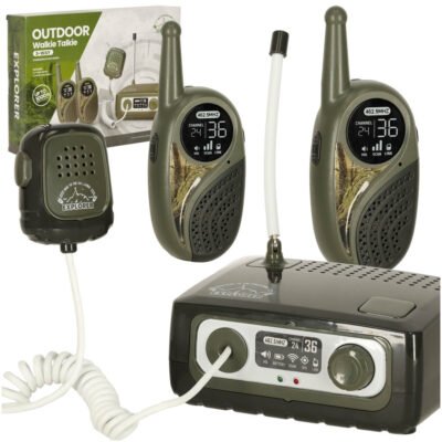 Walkie-Talkie-krotkofalowka-zestaw-z-centrala-dla-dzieci-khaki-161343 Vaikams skirtas "Walkie Talkie" radijo imtuvų rinkinys su PBX chaki spalvos