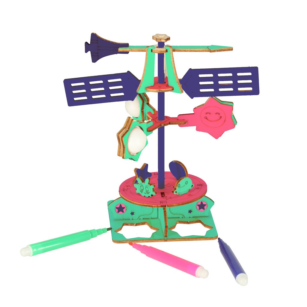 Zestaw-naukowy-przyrodniczy-model-3D-drewniany-wiatrowskaz-161339 Medinė dėlionė 3D mokslinis modelis vėjo varveklis