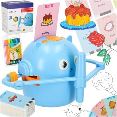Robot-edukacyjny-interaktywny-nauka-rysowania-pisania-zestaw-fiszki-mazaki-niebieski-170619 KX3146 Product Variation