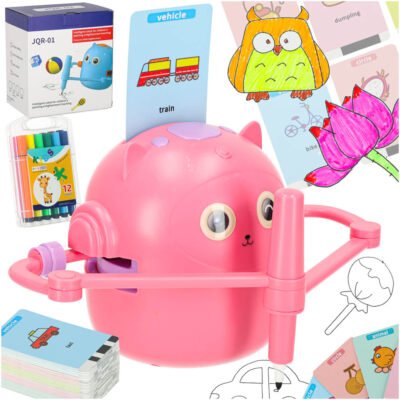 Robot-edukacyjny-interaktywny-nauka-rysowania-pisania-zestaw-fiszki-mazaki-rozowy-170620 KX3146_1 Product Variation