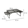 LUARO turistinis stalas kempingo maitinimo sulankstomas stalas 87 x 60 x 40 x 27 cm