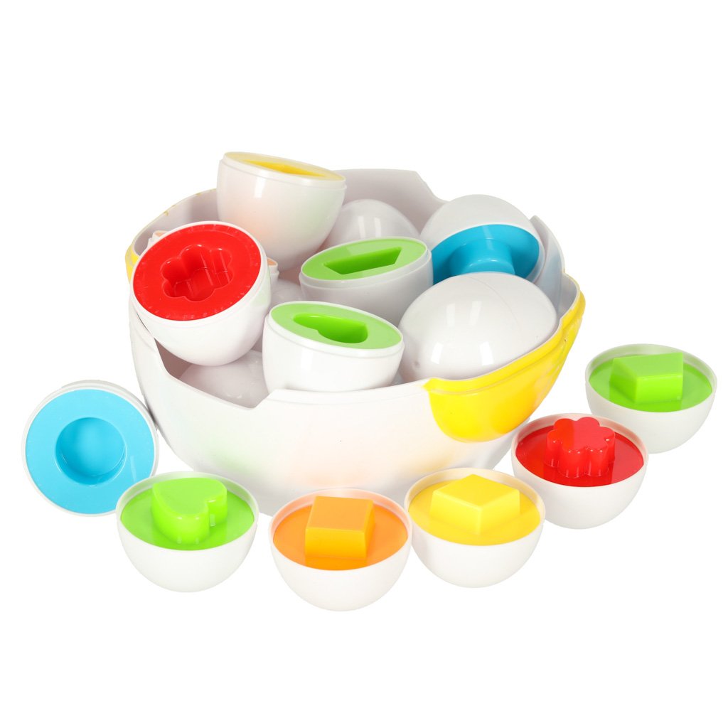 Ukladanka-edukacyjna-sorter-dopasuj-ksztalty-jajka-10-szt-kura-170668 Montessori žaidimas "Višta ir kiaušiniai"