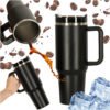 Kubek-termiczny-ze-slomka-i-uchwytem-termos-1200ml-czarny-174012 Termo puodelis su šiaudeliu ir rankenėle 1200ml juodas