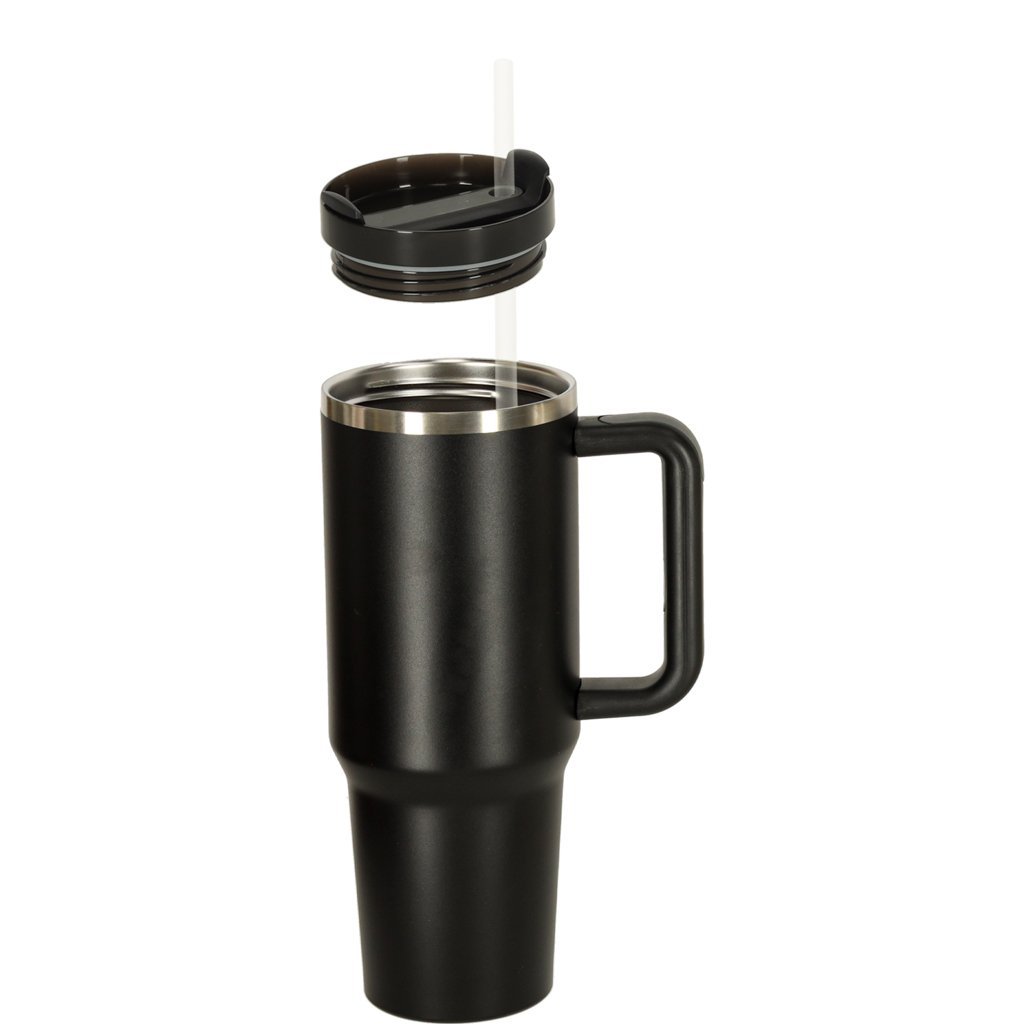 Kubek-termiczny-ze-slomka-i-uchwytem-termos-1200ml-czarny-174017 Termo puodelis su šiaudeliu ir rankenėle 1200ml juodas