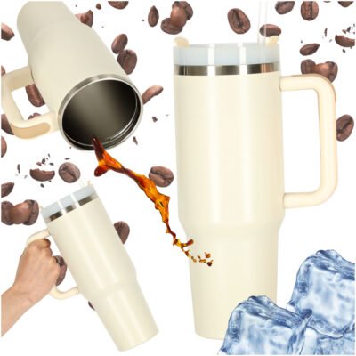 Kubek-termiczny-ze-slomka-i-uchwytem-termos-1200ml-kremowy-174024 Termo puodelis su šiaudeliu ir rankenėle 1200ml kreminės spalvos