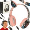 Sluchawki-bezprzewodowe-nauszne-Bluetooth-Gaming-Sport-rozowe-174152 "Bluetooth" belaidės ausinės į ausis "Gaming Sport" rožinės spalvos