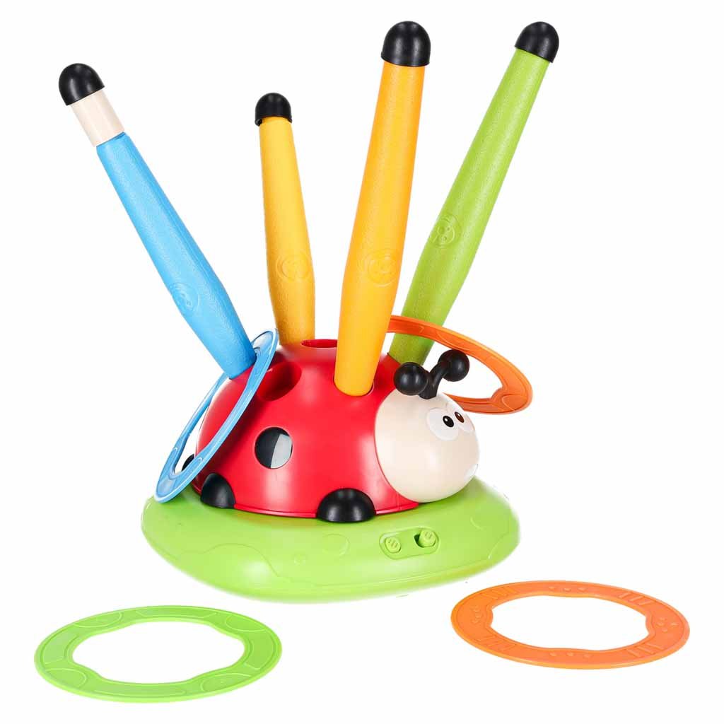Gra-zrecznosciowa-dla-dzieci-wirujaca-tyczka-rzut-do-celu-biedronka-5w1-186994 Vaikiškas arkadinis žaidimas besisukantis stulpas ladybird target throw 5in1