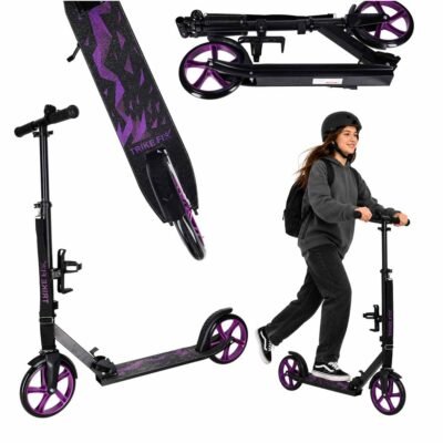 Trike Fix miesto motoroleris sulankstomas 200 mm ratai juodai violetinės spalvos