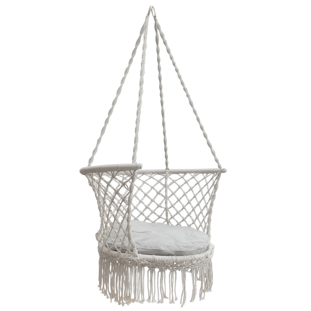 Sodo sūpynės "Stork's nest" su atlošu pilkos spalvos 80 cm 150 kg