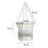 Sodo sūpynės "Stork's nest" su atlošu pilkos spalvos 80 cm 150 kg