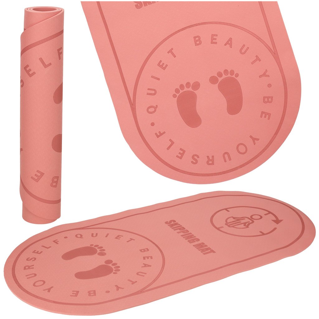 KX3316_1111414 Jogos šokinėjimo treniruočių kilimėlis garso izoliacija, neslystantis 127x63x0,6 cm rožinis