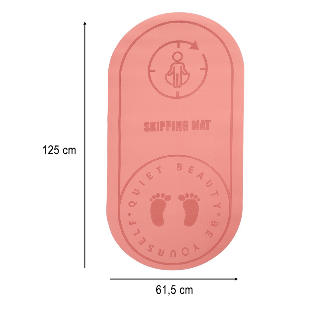KX3316_1111419 Jogos šokinėjimo treniruočių kilimėlis garso izoliacija, neslystantis 127x63x0,6 cm rožinis