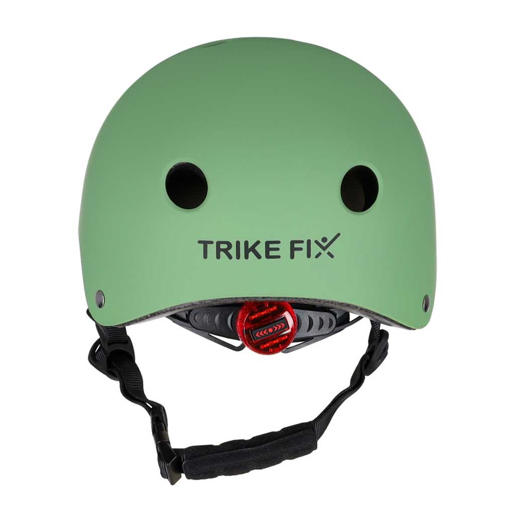 Trike Fix vaikiškas dviratininko šalmas reguliuojamas LED S 48-54cm tamsiai žalias