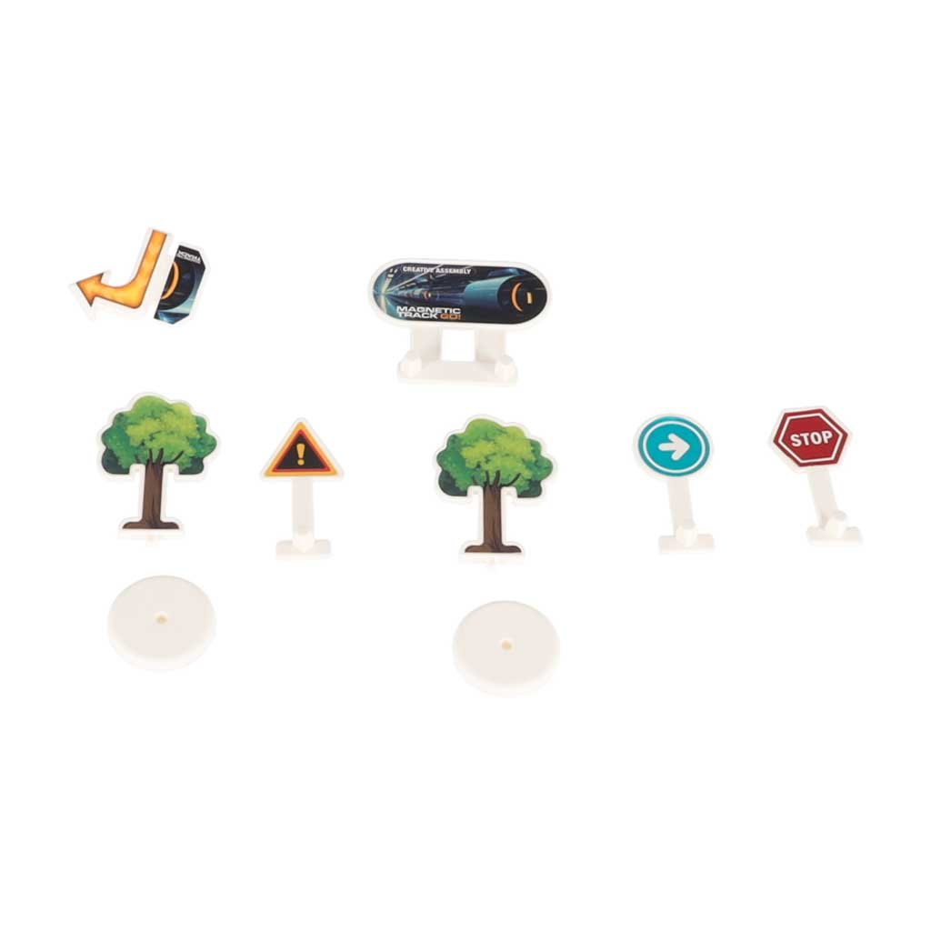 Klocki-magnetyczne-konstrukcyjne-tor-wyscigowy-auta-129-elementow-186549 Magnetinės kaladėlės lenktynių trasos automobiliams 129 elementai