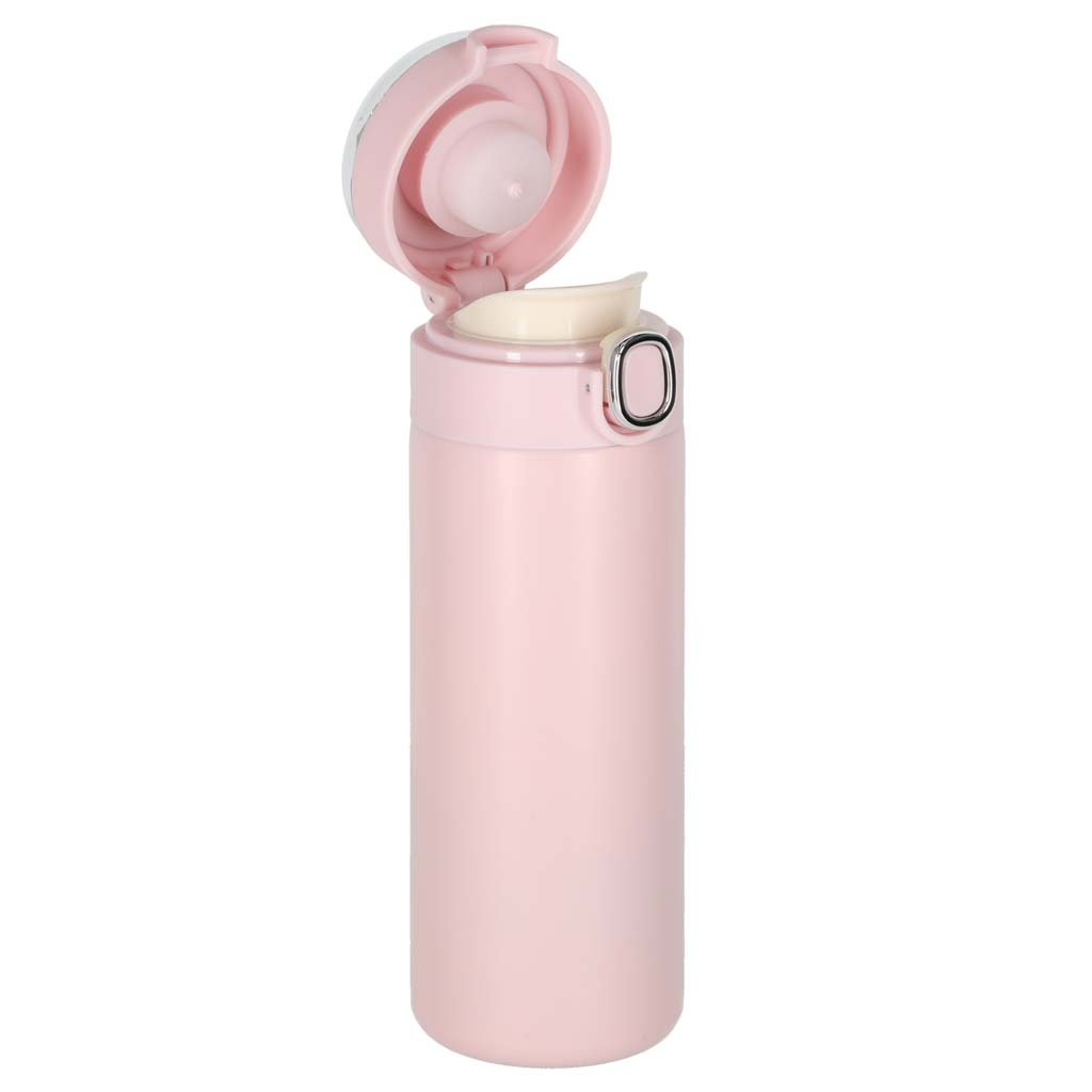 LED termoso puodelis su kandikliu 350 ml rožinės spalvos