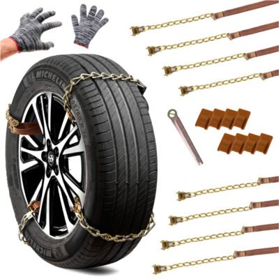 Lancuchy-sniegowe-nakladki-antyposlizgowe-na-kola-opony-na-snieg-8el-177503 Sniego grandinės, apsaugančios nuo slydimo, ratų dangčiai, sniego padangos 8el.
