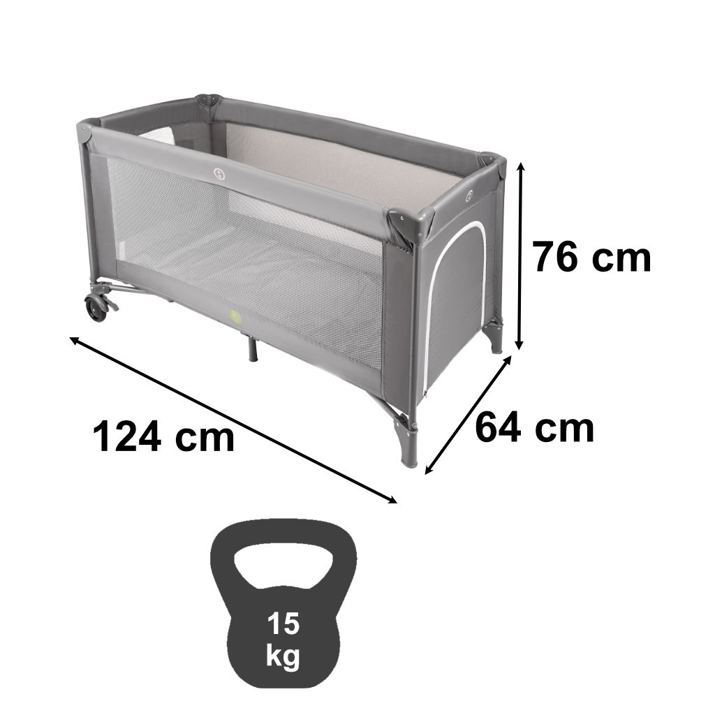 Lozeczko-dzieciece-turystyczne-skladane-z-materacem-max-15kg-177165 Kelioninė lovelė sulankstomas lovelės čiužinys 2in1