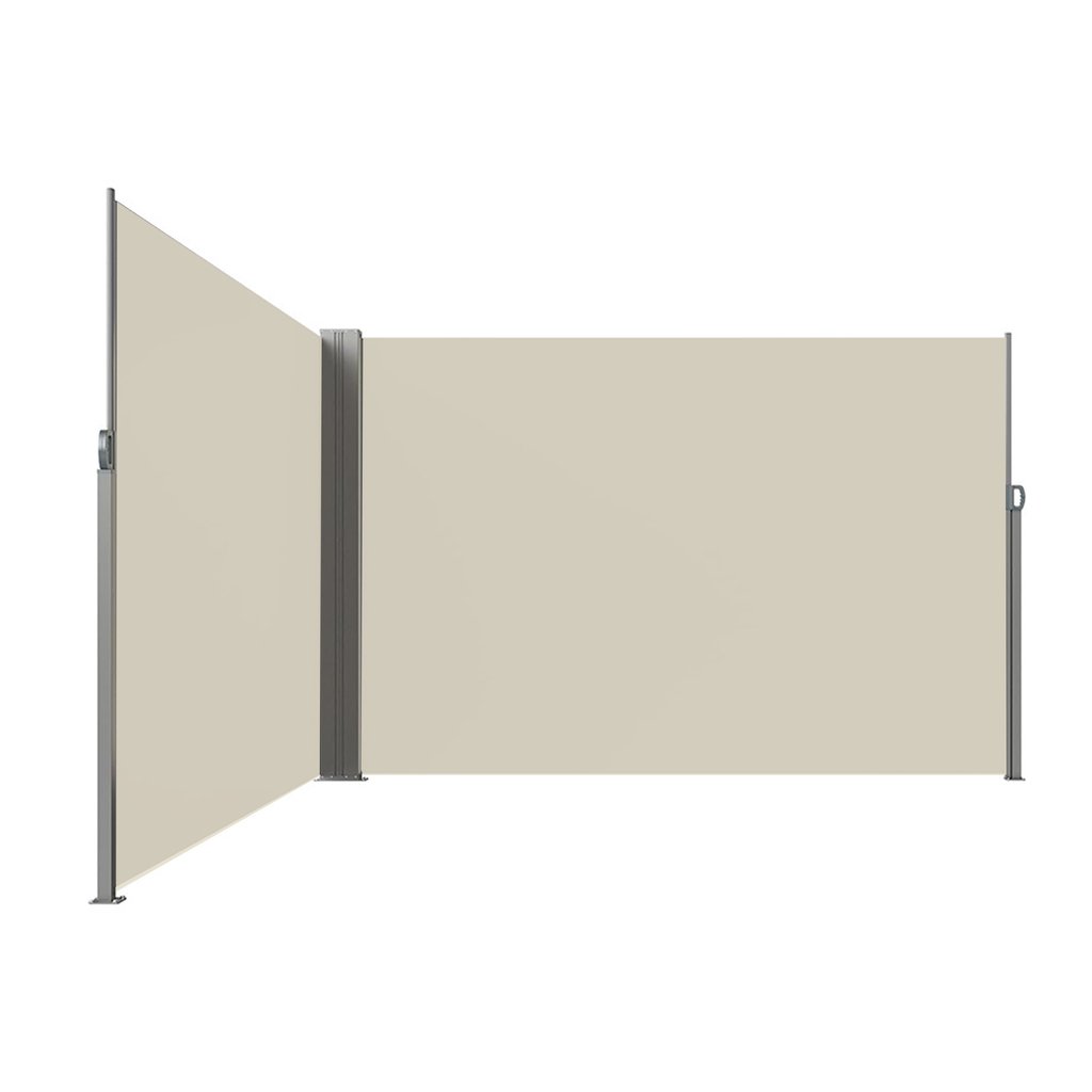 Markiza-narozna-boczna-tarasowa-LUARO-parawan-zwijany-180-x-600-cm-bezowy-182547 LUARO kampinė šoninė terasos markizė su ištraukiamu ekranu 180 x 620 cm, smėlio spalvos