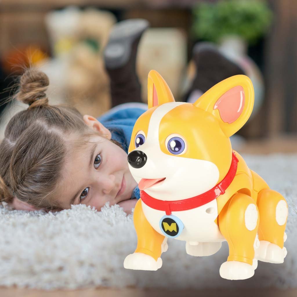 Šuo šuo interaktyvus robotas Corgi šviečiančios ausys muzika