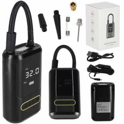 Pompka-rowerowa-elektryczna-samochodowa-powerbank-USB-179967 Elektrinis dviračių siurblys automobilio powerbank USB