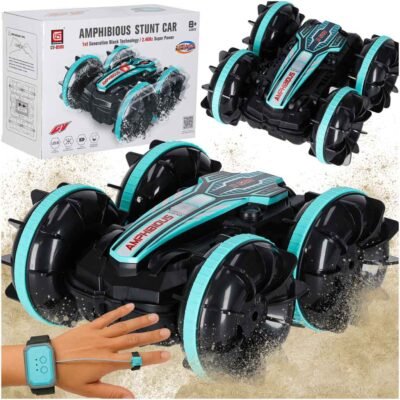 Nuotolinio valdymo automobilis amfibija, valdomas gestais 4x4 360 2.4GHz 3.7V