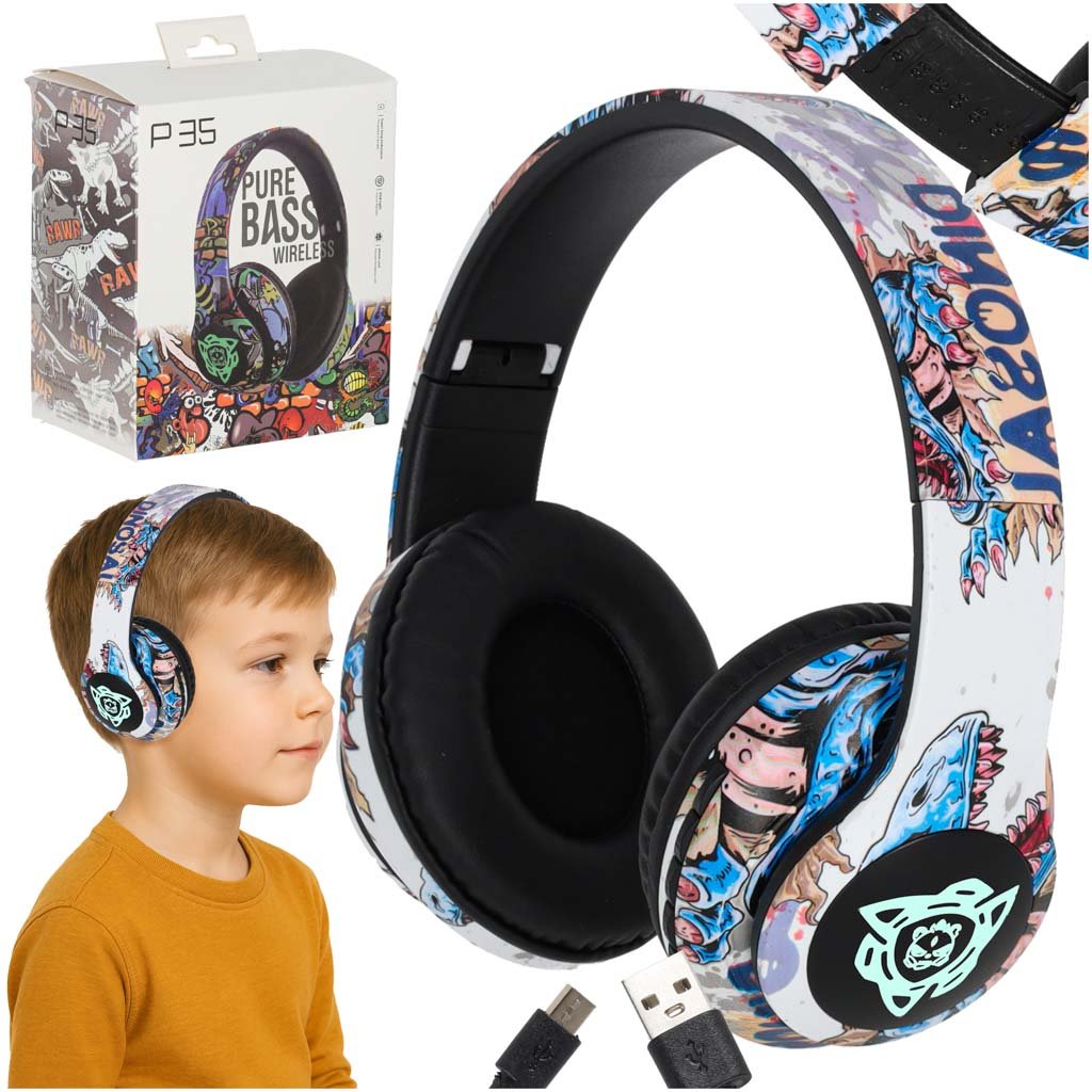 Sluchawki-bezprzewodowe-nauszne-Bluetooth-RGB-Gaming-Sport-150mAh-175623 "Bluetooth RGB Gaming Sport" 150mAh belaidės ausinės į ausis