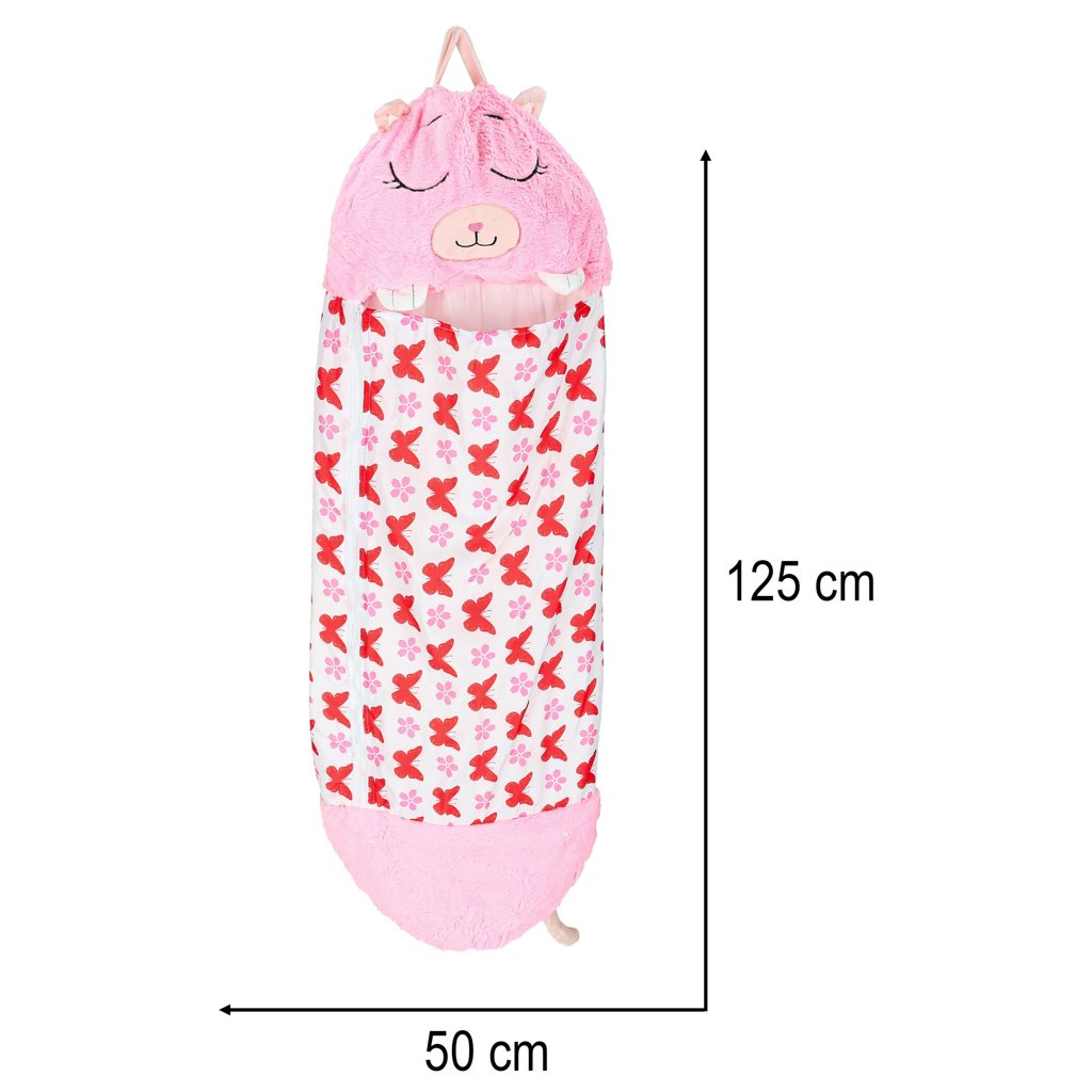 Spiwor-do-spania-dla-dzieci-turystyczny-poduszka-2w1-135x50cm-rozowy-175599 Vaikiškas miegmaišis turistinė pagalvė 2in1 135x50cm rožinė