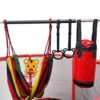 Vaikų batutas sodo kamuolio tinklas krepšinio kamuolys 155cm raudonas