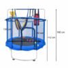 Trampolina-dla-dzieci-ogrodowa-siatka-pilki-koszykowka-155cm-niebieska-182690 Vaikų batutas sodo kamuolio tinklas krepšinio kamuolys 155cm mėlynas