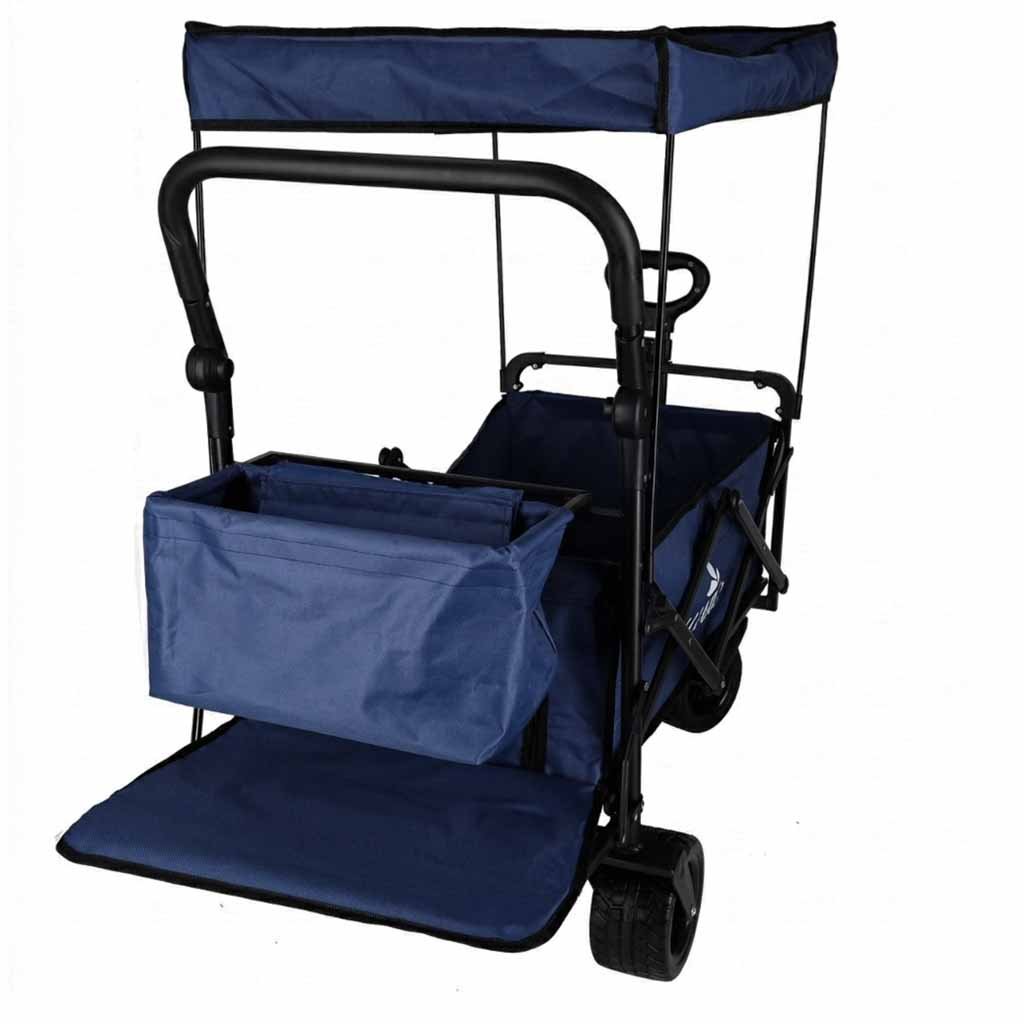 Wozek-transportowy-LUARO-plazowy-skladany-z-daszkiem-i-siatka-120l-granatowy-184385 LUARO paplūdimio transportavimo vežimėlis sulankstomas su stogeliu ir tinkleliu tamsiai mėlyna