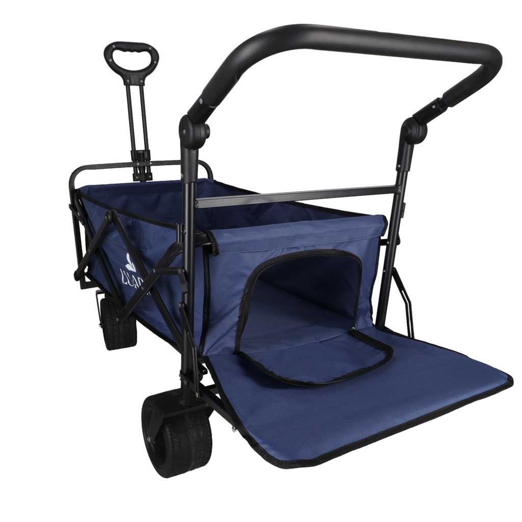 Wozek-transportowy-LUARO-plazowy-skladany-z-daszkiem-i-siatka-granatowy-183981 LUARO paplūdimio transportavimo vežimėlis sulankstomas su stogeliu ir tinkleliu tamsiai mėlyna