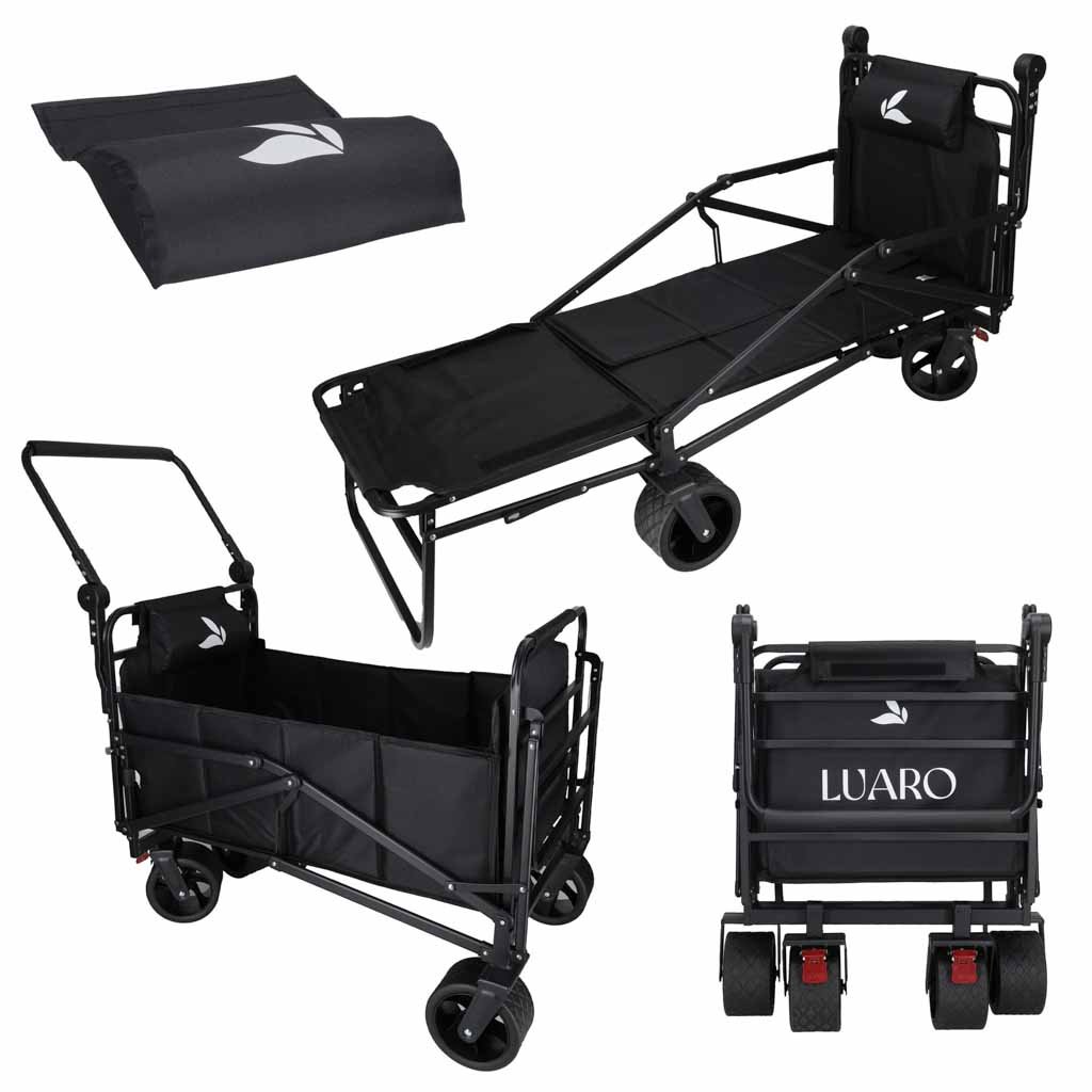 Wozek-transportowy-LUARO-skladany-lozko-polowe-2w1-186283 LUARO transportavimo vežimėlis, sulankstoma lauko lova 2in1