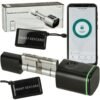 Zamek-elektroniczny-SMART-wkladka-inteligentna-do-drzwi-odcisk-palca-bluetooth-175226 Durų spynos pirštų atspaudų cilindras juodas